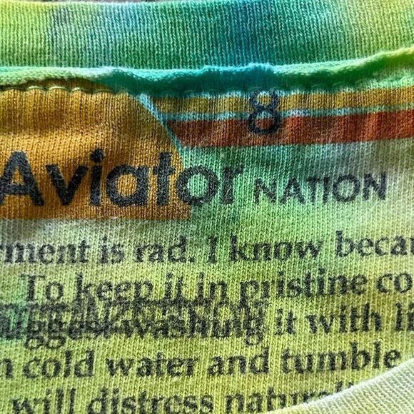 Aviator 🧑‍✈️ Nation Made in USA 🇺🇸 Kids Rainbow 🌈 Ringet Tie-Dye T-Shirt Unique! - Picture 3 of 17